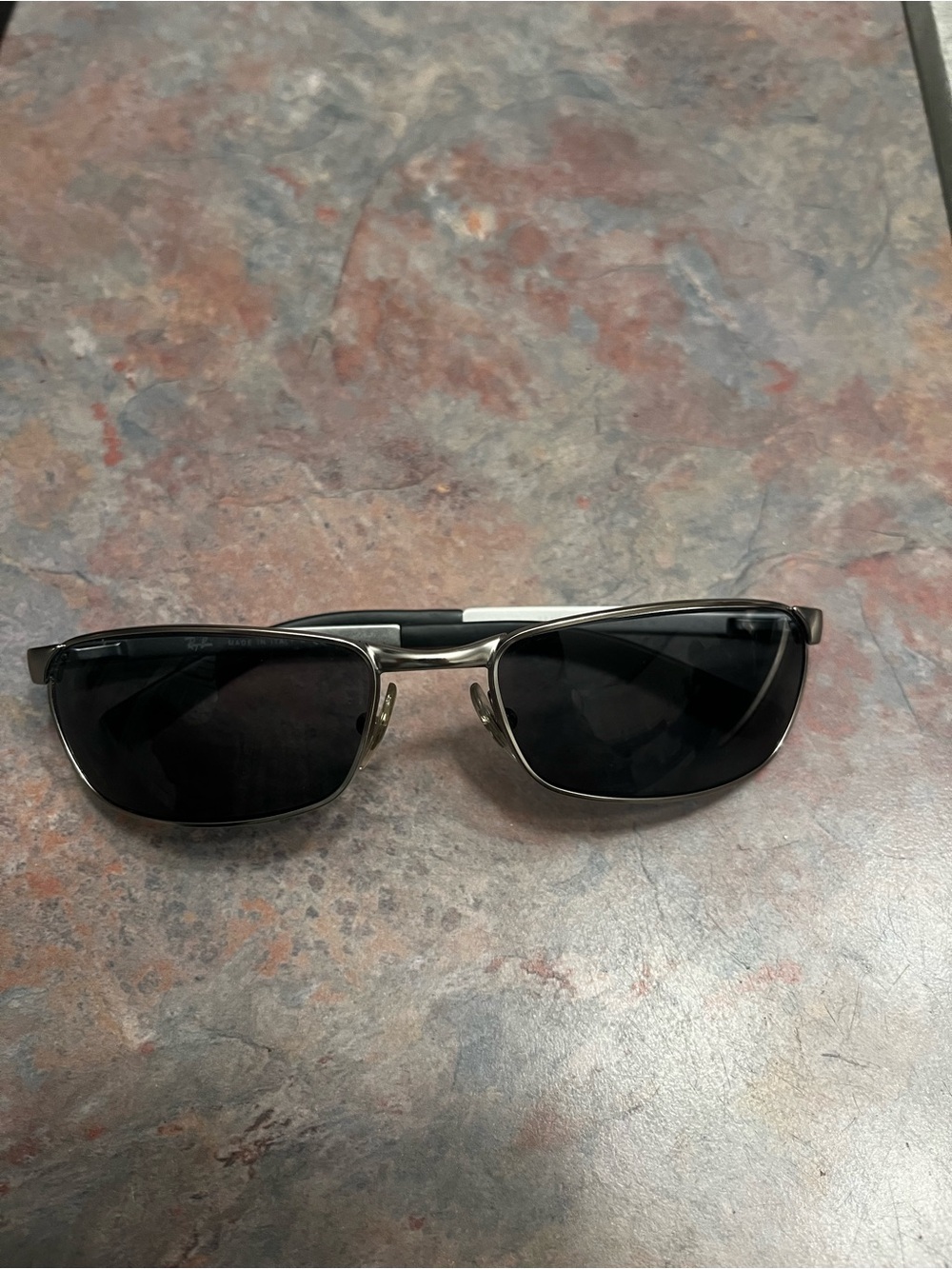 Y2K Ray-Ban RB3190 Flight 005/40 Men’s Rectangle Silver Metal Mirror Lens
